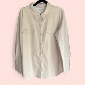 BB Dakota Cream Faux Leather Shacket size L